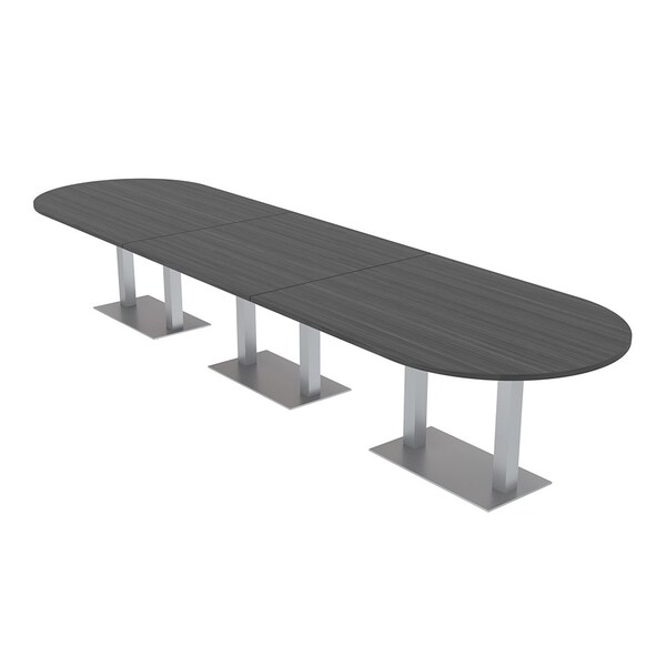 45 in W, 165.75 in L, 29 in H, Engineered Wood Top, Grey